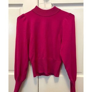 Mock Neck Puff Sleeve Sweater